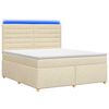 vidaXL Lit boxspring avec matelas Cr&egrave;me 140 x 190 cm Tissu