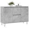 vidaXL Buffet gris b&eacute;ton 101,5x35x70 cm bois d'ing&eacute;nierie