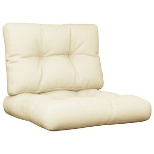 vidaXL Coussins de palette lot de 2 cr&egrave;me tissu