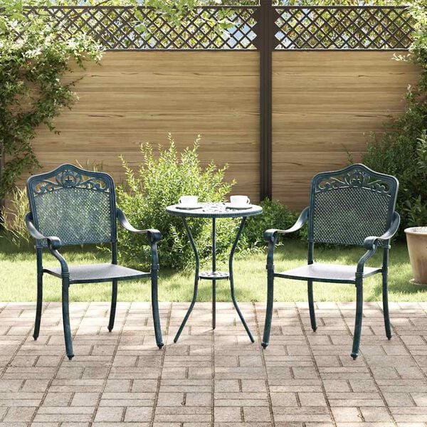vidaXL Chaise de jardin 2 pcs Vert 64 x 62 x 93cm Aluminium