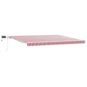 vidaXL Auvent r&eacute;tractable Rouge et Blanc 450 &times; 350 cm