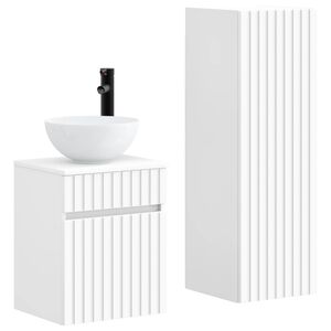 vidaXL Ensemble de mobilier de salle de bain 2 pc Blanc