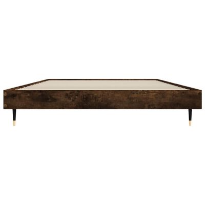 vidaXL Cadre de lit sans matelas chêne fumé 100x200 cm bois ingénierie