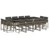 vidaXL Ensemble &agrave; manger de jardin coussins 13 pcs gris r&eacute;sine tress&eacute;e