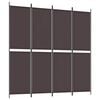 vidaXL Cloison de s&eacute;paration 4 panneaux Marron 200x200 cm Tissu