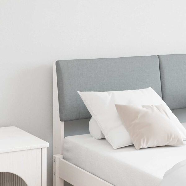 vidaXL T&ecirc;te de lit capitonn&eacute;e Gris clair 120 cm Pin massif