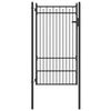 vidaXL Porte de Cl&ocirc;ture HORST 100 x 175 cm m&eacute;tal Noir Verrouillable