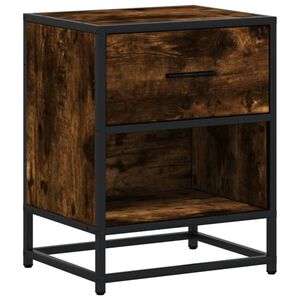 vidaXL Table de chevet ch&ecirc;ne fum&eacute; 40x31x50 cm bois d'ing&eacute;nierie