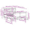 vidaXL Lit biblioth&egrave;que sans matelas 140x190 cm bois de pin massif