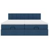 VidaXL Cadre de lit ottoman avec matelas bleu 160x200 cm tissu