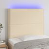 vidaXL T&ecirc;te de lit &agrave; LED Cr&egrave;me 90x5x118/128 cm Tissu