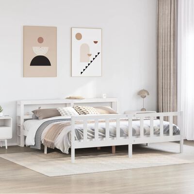 vidaXL Cadre de lit sans matelas blanc 180x200 cm bois massif de pin