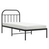 vidaXL Cadre de lit m&eacute;tal sans matelas avec t&ecirc;te de lit noir 80x200 cm