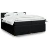 vidaXL Sommier &agrave; lattes de lit avec matelas Noir 200x200 cm Tissu