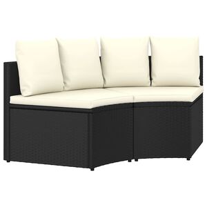 vidaXL Canap&eacute;s de jardin 2 pcs avec coussins R&eacute;sine tress&eacute;e Noir