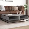 vidaXL Table basse sonoma gris 100x100x30cm bois d'ing&eacute;nierie et m&eacute;tal