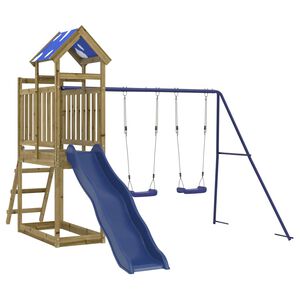 vidaXL Aire de jeux d'ext&eacute;rieur bois de pin impr&eacute;gn&eacute;