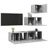 vidaXL Ensemble de meubles TV 4 pcs Gris b&eacute;ton Bois d'ing&eacute;nierie
