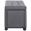 vidaXL Pouf de rangement 87,5 cm Gris Similicuir