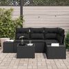 vidaXL Ensemble de canapé de jardin 5 pcs Noir polyrotin