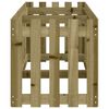 vidaXL Lit sur&eacute;lev&eacute; de jardin design de cl&ocirc;ture bois de pin impr&eacute;gn&eacute;