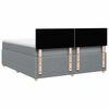 vidaXL Sommier &agrave; lattes de lit avec matelas Gris clair 200x200cm Tissu