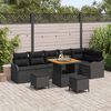 vidaXL Ensemble de canapé de jardin 9 pcs Noir polyrotin