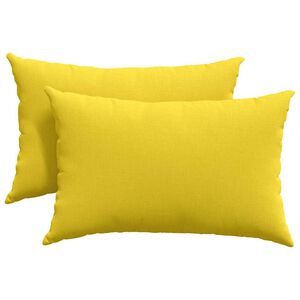 vidaXL Coussins de canap&eacute; 2 pcs Jaune clair 60 x 40 cm tissu