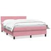 vidaXL Sommier &agrave; lattes de lit avec matelas rose 140x210 cm velours