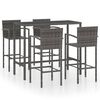 vidaXL Ensemble de bar de jardin 5 pcs R&eacute;sine tress&eacute;e Gris