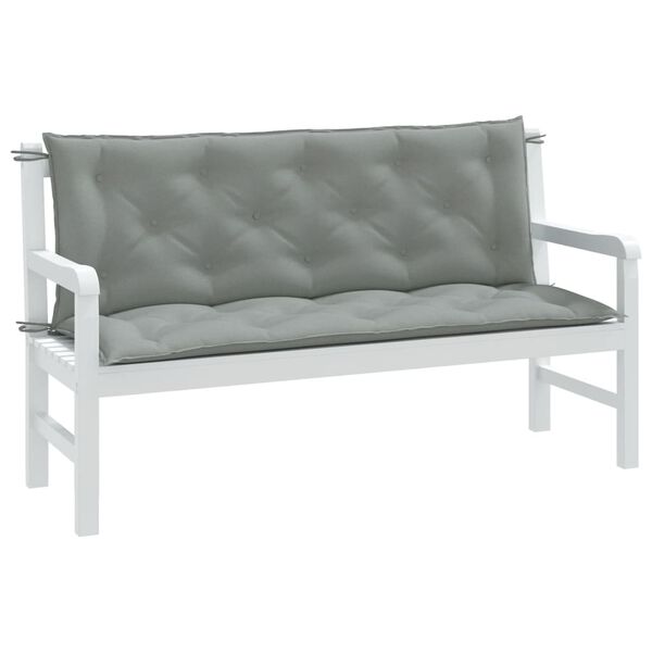 vidaXL Coussins de banc de jardin lot de 2 gris clair m&eacute;lang&eacute; tissu