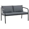 vidaXL Canap&eacute; de jardin &agrave; 2 places avec coussins Gris Aluminium