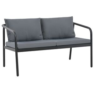 vidaXL Canap&eacute; de jardin &agrave; 2 places avec coussins Gris Aluminium