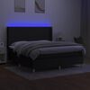 vidaXL Sommier &agrave; lattes de lit matelas et LED Noir 160x200 cm Tissu