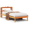vidaXL Cadre de lit et t&ecirc;te de lit sans matelas cire marron 100x200 cm