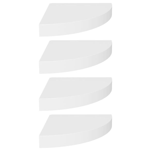 vidaXL &Eacute;tag&egrave;res d'angle flottantes 4 pcs blanc 25x25x3,8 cm MDF