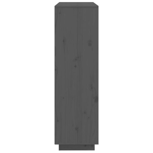 vidaXL Buffet Gris 110,5x35x117 cm Bois massif de pin