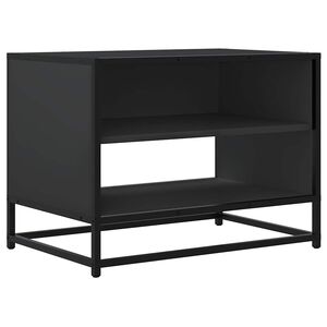 vidaXL Meuble TV noir 61x40x46 cm bois d'ing&eacute;nierie et m&eacute;tal