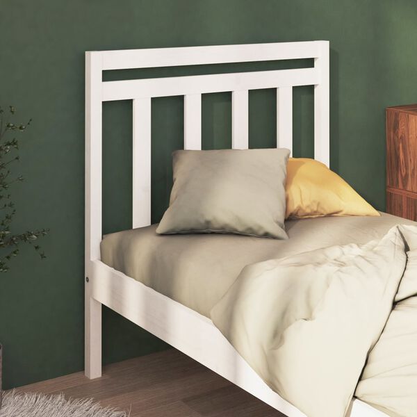 vidaXL T&ecirc;te de lit Blanc 106x4x100 cm Bois massif de pin