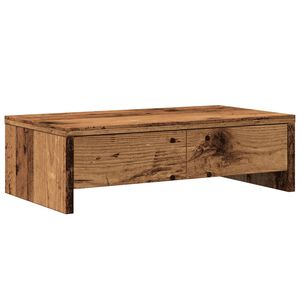 vidaXL Support de moniteur avec tiroirs vieux bois bois d'ing&eacute;nierie