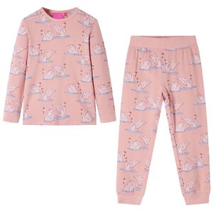 Pyjamas enfants à manches longues rose clair 116