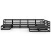 vidaXL Salon de jardin 9 pcs noir bois de pin massif