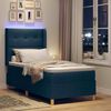 vidaXL Lit &agrave; ressorts avec matelas Bleu 140 x 200 cm tissu