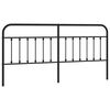 vidaXL T&ecirc;te de lit de remplacement m&eacute;tal noir 193 cm