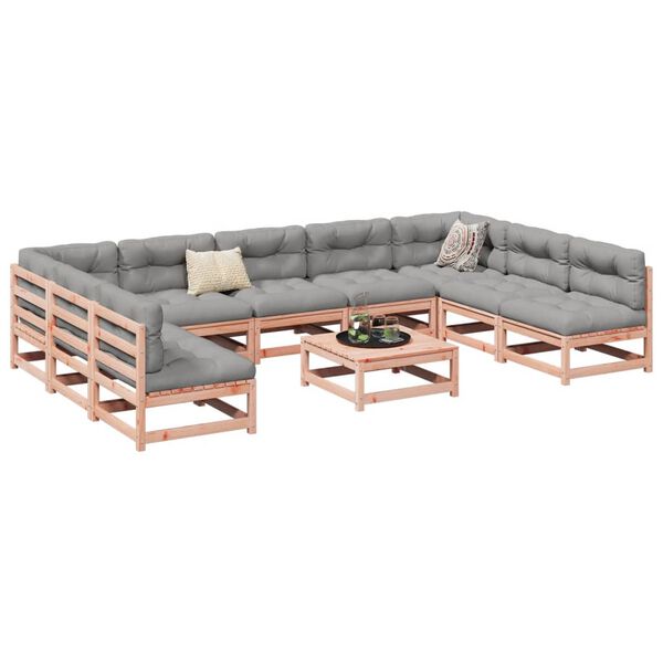 vidaXL Salon de jardin 10 pcs bois massif&nbsp;sapin de douglas