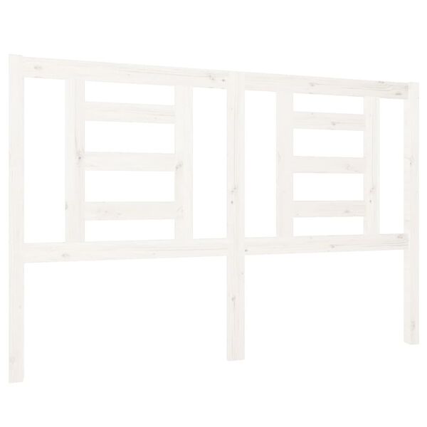 vidaXL T&ecirc;te de lit Blanc 126x4x100 cm Bois massif de pin