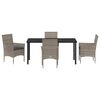 vidaXL Ensemble de salle &agrave; manger pour jardin 5 pcs Gris polyrotin