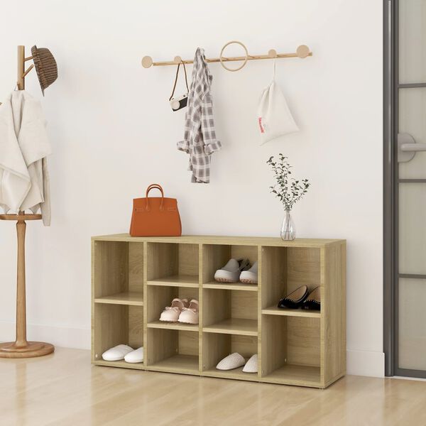 vidaXL Banc &agrave; chaussures Ch&ecirc;ne sonoma 103x30x55 cm Bois d&rsquo;ing&eacute;nierie