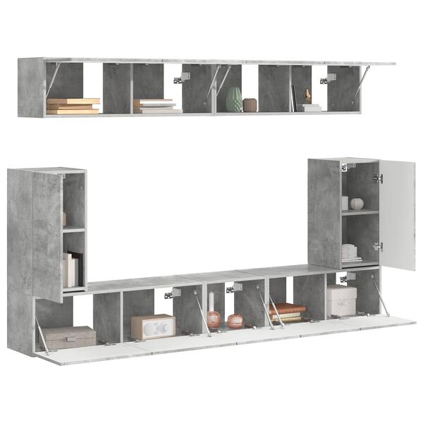 vidaXL Ensemble meuble TV 5 pcs Gris b&eacute;ton Bois d'ing&eacute;nierie