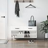 vidaXL Banc &agrave; chaussures blanc brillant 102x35x55 cm bois d'ing&eacute;nierie